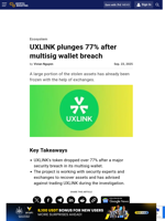 UXLINK plunges 77% after multisig wallet breach