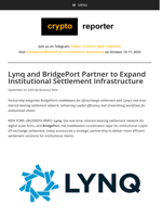 Lynq and BridgePort Partner to Expand Institutional Settlement Infrastructure