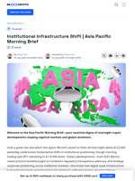 Institutional Infrastructure Shift | Asia Pacific Morning Brief - BeInCrypto