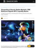 Geopolitical Shocks Rattle Markets, PMI Rebound Signals BTC Liquidity Boost - DailyCoin