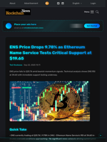 ENS Price Drops 9.78% as Ethereum Name Service Tests Critical Support at $19.65 - Blockchain.News