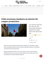 Chile economy weakens as storms hit copper production