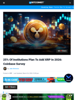25% Of Institutions Plan To Add XRP In 2026: Coinbase Survey