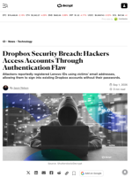 Dropbox Security Breach: Hackers Access Accounts Through Authentication Flaw - Decrypt