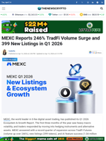 MEXC Reports 246% TradFi Volume Surge and 399 New Listings in Q1 2026 - TheNewsCrypto
