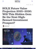 SOLX Future Value Projection 2025–2030: Will This Hidden Gem Be the Next High-Reward Investment Prospect?
