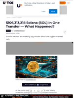 $106,313,218 Solana (SOL) In One Transfer — What Happened?