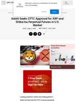 Kalshi Seeks CFTC Approval for XRP and Shiba Inu Perpetual Futures in U.S. Market