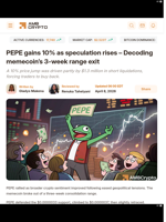 PEPE gains 10% as speculation rises – Decoding memecoin’s 3-week range exit - AMBCrypto