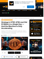 Strategy's STRC ATM Just Did $1 Billion In A Single Day — And The Machine Is Only Accelerating