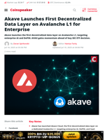 Akave Unveils Enterprise Data Layer on Avalanche L1