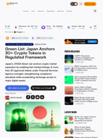 Green List: Japan Anchors 30+ Crypto Tokens in Regulated Framework – Regulation Bitcoin News