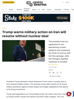 Trump warns military action on Iran will resume without nuclear deal