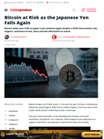 Bitcoin at Risk, Japanese Yen Falls Again