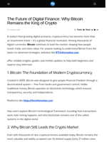 The Future of Digital Finance: Why Bitcoin Remains the King of Crypto - Visionary Financial