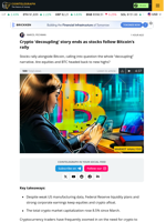 Crypto ‘decoupling’ story ends as stocks follow Bitcoin’s rally
