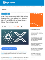 Are Cardano and XRP Whales Preparing for a Rocket Move? On-Chain Metrics Spotlights New Development ⋆ ZyCrypto