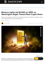 Binance Lights Up RLUSD on XRPL as Washington Edges Toward Real Crypto Rules - DailyCoin