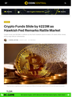 Crypto Funds Slide by $223M as Hawkish Fed Remarks Rattle Market - CoinCentral