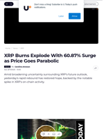 XRP Burns Explode With 60.87% Surge as Price Goes Parabolic - U.Today