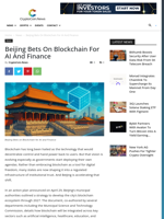 Beijing Bets on Blockchain for AI and Finance - CryptoCoin.News