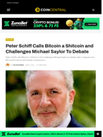 Peter Schiff Calls Bitcoin a Shitcoin and Challenges Michael Saylor to Debate