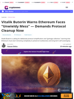 Vitalik Urges Ethereum Cleanup as Protocol Complexity Spirals