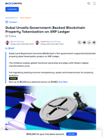 How Dubai Tokenizes Property Deeds on XRP Ledger for Investors