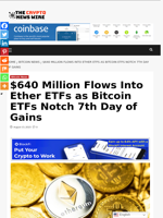 $640 Million Flows Into Ether ETFs as Bitcoin ETFs Notch 7th Day of Gains - The Crypto News Wire