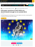 ECB Study Questions How Decentralized DeFi Governance Really is