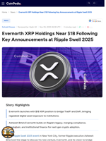 Evernorth XRP Holdings Near $1B Following Key Announcements at Ripple Swell 2025