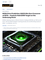 NVDA Price Prediction: MACD Hits Zero Crossover at $219 — Analysts Hold $300 Target on the Underlying Stock - Blockchain.News