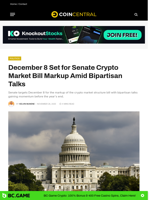 December 8 Set for Senate Crypto Market Bill Markup Amid Bipartisan Talks