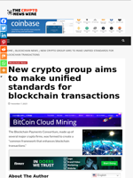 New crypto group aims to make unified standards for blockchain transactions - The Crypto News Wire