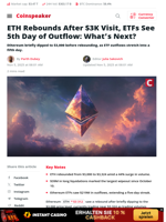 ETH Rebounds After $3K Visit, ETFs See 5th Day of Outflow: What’s Next? - Coinspeaker