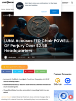 LUNA Accuses FED Chair POWELL OF Perjury Over $2.5B Headquarters | Live Bitcoin News