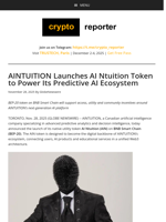 AINTUITION Launches AI Ntuition Token to Power Its Predictive AI Ecosystem