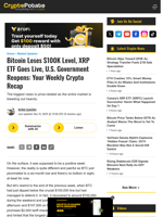 Bitcoin Loses $100K Level, XRP ETF Goes Live, U.S. Government Reopens: Your Weekly Crypto Recap