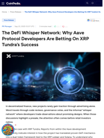 The DeFi Whisper Network: Why Aave Protocol Developers Are Betting On XRP Tundra’s Success