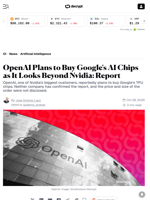OpenAI Plans to Buy Google's AI Chips as It Looks Beyond Nvidia: Report - Decrypt