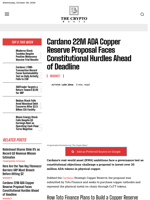 Cardano 22M ADA Copper Reserve Proposal Faces Constitutional Hurdles Ahead of Deadline