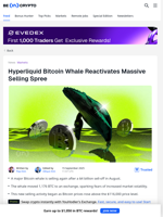 Hyperliquid Bitcoin Whale Reactivates Massive Selling Spree - BeInCrypto