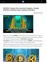 BIGEIO Cracks the Security Paradox, Simple Interface Defines New Industry Direction - Visionary Financial