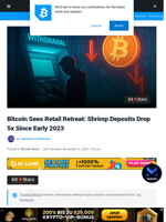 Bitcoin Sees Retail Retreat: Shrimp Deposits Drop 5x Since Early 2023 | Bitcoinist.com