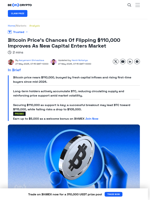 Bitcoin Price Eyes Flipping $110,000 Boosted by New Capital