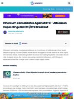 Ethereum Consolidates Against BTC – Altseason Hopes Hinge On ETH/BTC Breakout