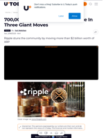 700,000,000 XRP Locked By Ripple In Three Giant Moves