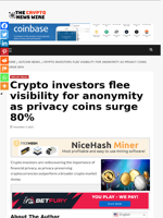 Crypto investors flee visibility for anonymity as privacy coins surge 80% - The Crypto News Wire