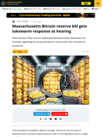 Massachusetts Bitcoin Reserve Bill Receives Lukewarm Response at Hearing