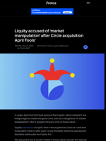Liquity accused of 'market manipulation' after Circle acquisition April Fools'